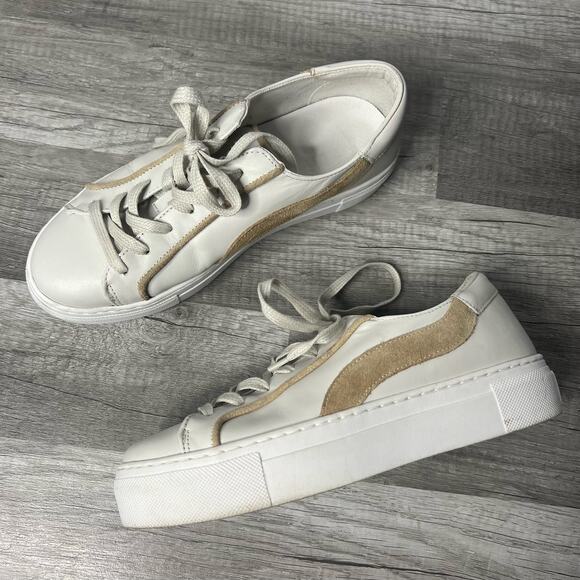 Able Nera Lace Up Sneaker Bone Camel Size 8 1/2 - Picture 1 of 9